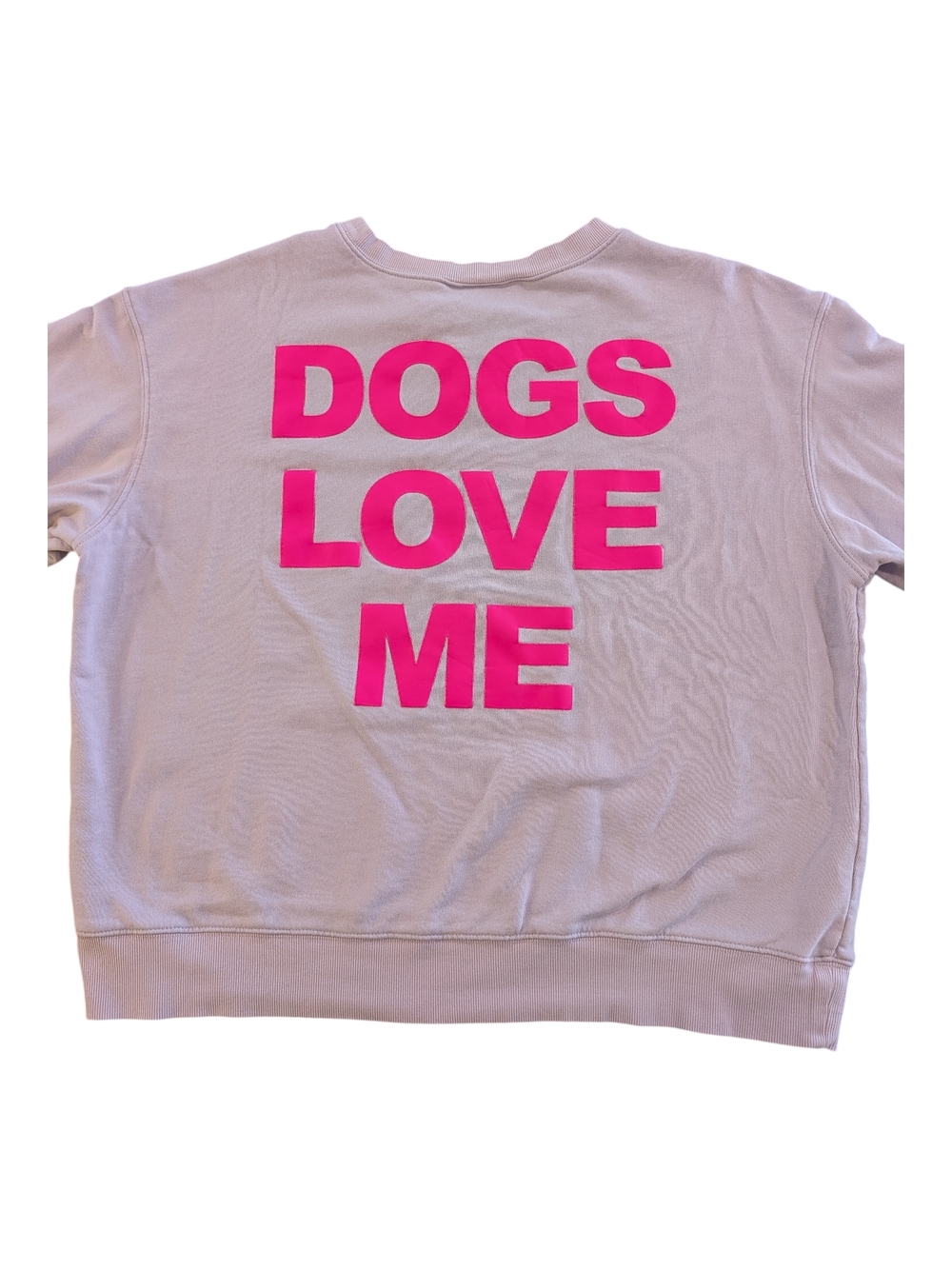 Wildfox Lavender Crewneck Sweatshirt with Hot Pink 'LOVE' & Paw Prints - Picture 2 of 7